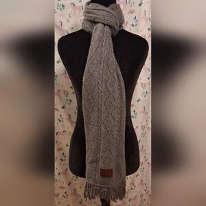 EUC True Religion Grey Cashmere & Wool XL Casual Neutral Everyday Scarf Wrap